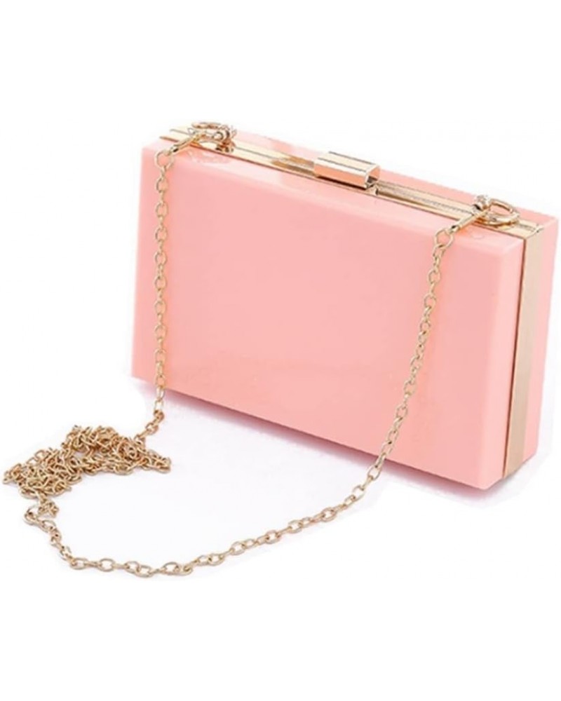 Women Evening Clutch Chain Bag Transparent Acrylic Shoulder Bags Purse-TS Purple Pink $19.93 Evening Bags