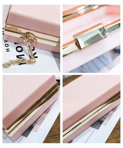 Women Evening Clutch Chain Bag Transparent Acrylic Shoulder Bags Purse-TS Purple Pink $19.93 Evening Bags