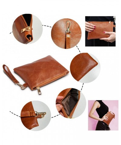 Wristlet Clutch Purses for Women Leather Wallet Purses Brown Small Purse Wristlet Wallet for Women Ladies Gifts 37 $6.50 Wris...