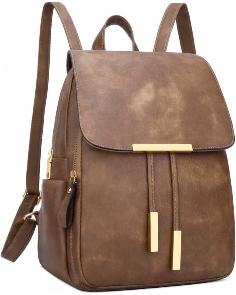 Trendy Leather Backpack Purse for Women and Ladies Shoulder Travel Daypacks Bags (A-Black) Z-khaki $18.72 Backpacks