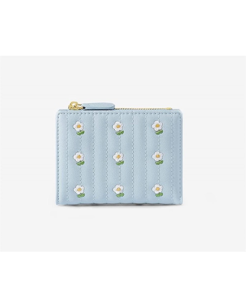 Flowers Mini Women Wallets Card Wallets Slim Zipper Female Card Holder Wallet (Color : A, Size : 1pcs) (Color : Black, Size :...