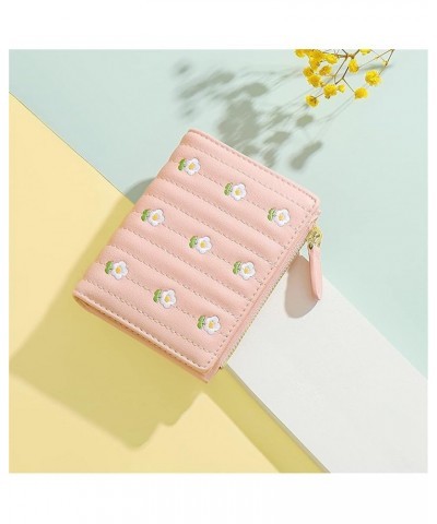 Flowers Mini Women Wallets Card Wallets Slim Zipper Female Card Holder Wallet (Color : A, Size : 1pcs) (Color : Black, Size :...