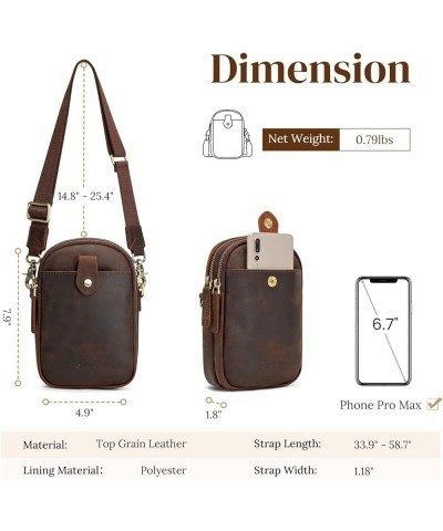 Small Crossbody Bags for Women Trendy RFID Blocking Cross body Bag Leather Cell Phone Wide Strap Shoulder Purses Dark Brown $...