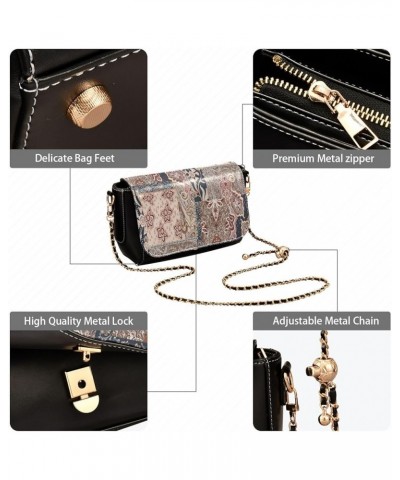 Crossbody Bags for Women Trendy Women's Black Shoulder Bag Small PU Leather Flap Cross Body Bag Handbags Pattern6 $22.13 Cros...