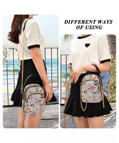 Small Crossbody Bags for Women Trendy Vintage Peony Peris Flower Travel Sling Bag Women's Crossbody Handbags Satchel Bags $15...