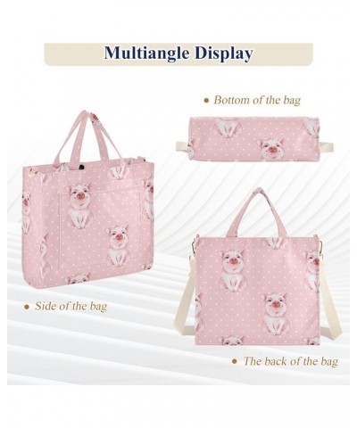 Shoulder Tote Women Funny Goose Surfer Summer Travel Beach Bag Pattern Book Bag Work Bag Satchels Pig Cute Pink $11.21 Totes