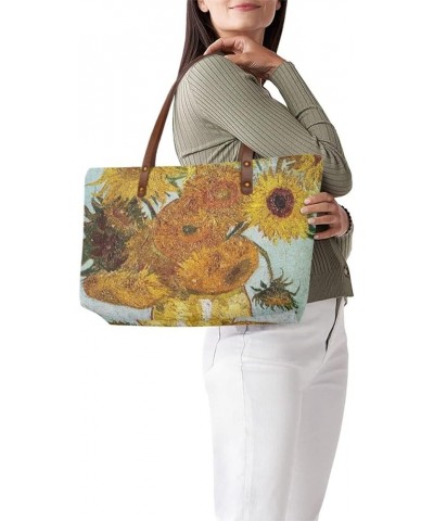 Women's Tote Shoulder Bags Van Gogh Art 3D Printed Top Handle Satchel Handbags Twelve Sunflowers 1 $23.77 Totes