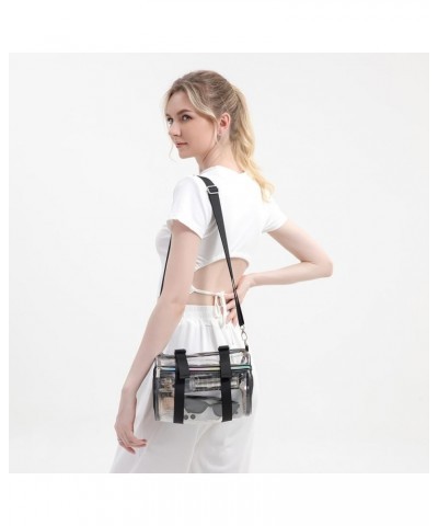 Clear Crossbody Purse Bag - Stadium Approved Concerts Bag Bucket Clear Bag - 12×12×6 Inches $7.50 Crossbody Bags