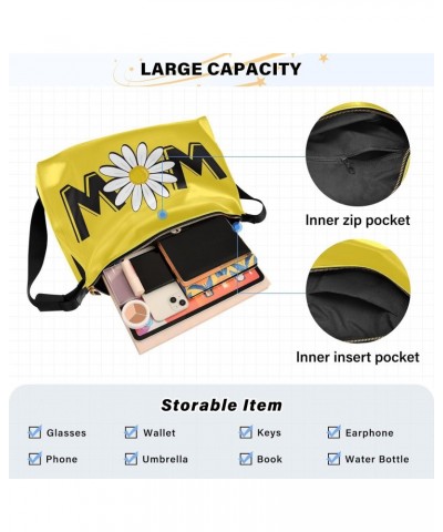 Wow Daisy Flower Floral Yellow Womens Tote Bag Leather Shoulder Bag For Women Men Large Hobo Cross Body Bags Handbag $18.69 T...