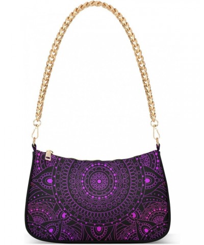 Shoulder Bag Purple Mandala Women Clutch Handbag Shoulder Purch Boho Bag Date Chain Bag Tote Bag Spring Holiday Birthday Gift...