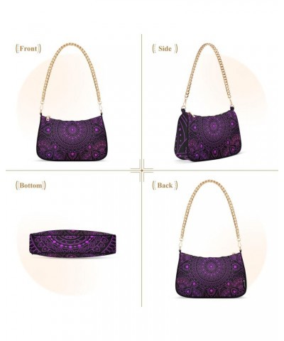 Shoulder Bag Purple Mandala Women Clutch Handbag Shoulder Purch Boho Bag Date Chain Bag Tote Bag Spring Holiday Birthday Gift...