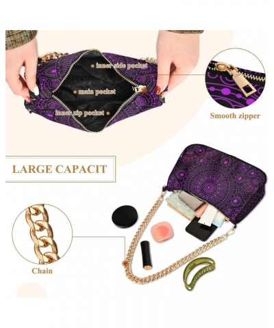 Shoulder Bag Purple Mandala Women Clutch Handbag Shoulder Purch Boho Bag Date Chain Bag Tote Bag Spring Holiday Birthday Gift...