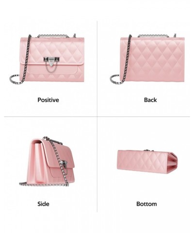 Small Purses and Handbags for Women, Quilted Shoulder Bags Faux Leather Crossbody Bags for Women with Metal Strap Pink $16.24...