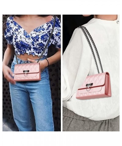 Small Purses and Handbags for Women, Quilted Shoulder Bags Faux Leather Crossbody Bags for Women with Metal Strap Pink $16.24...