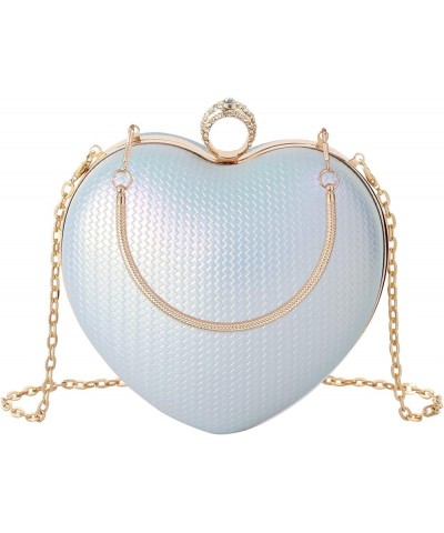 Mily Heart Shape Clutch Bag Messenger Shoulder Handbag Tote Evening Bag Purse 7650+blue $15.00 Totes