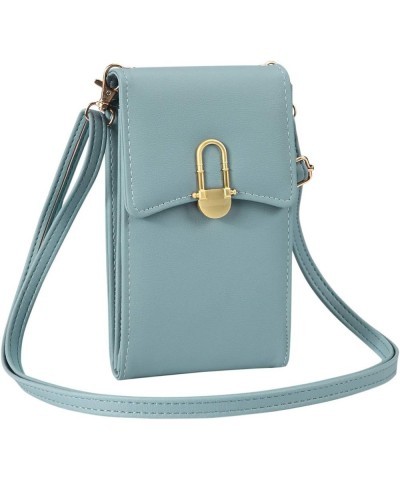 Women's Leather Cell Phone Purse Bag Small Crossbody Bags Wallet Blue $8.47 Crossbody Bags