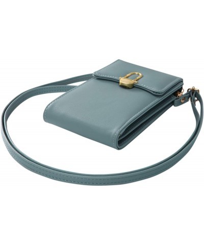 Women's Leather Cell Phone Purse Bag Small Crossbody Bags Wallet Blue $8.47 Crossbody Bags