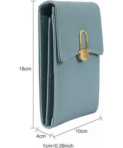 Women's Leather Cell Phone Purse Bag Small Crossbody Bags Wallet Blue $8.47 Crossbody Bags