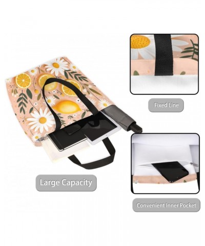 Stylish Canvas Handbag Decorated with Fruitful Flora Patterns - Attractive & Functional $11.27 Totes