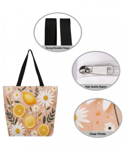 Stylish Canvas Handbag Decorated with Fruitful Flora Patterns - Attractive & Functional $11.27 Totes