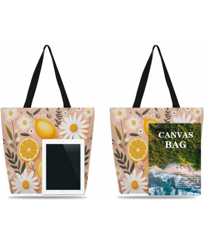 Stylish Canvas Handbag Decorated with Fruitful Flora Patterns - Attractive & Functional $11.27 Totes