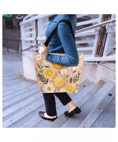 Stylish Canvas Handbag Decorated with Fruitful Flora Patterns - Attractive & Functional $11.27 Totes