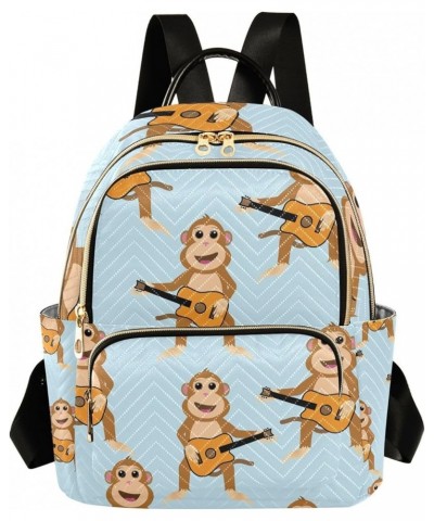 Small Backpack for Women Travel Bag Monkey Plays Guitar Daypack Purse Fashion Shoulder Bag Rucksack Medium A566 $15.59 Backpacks