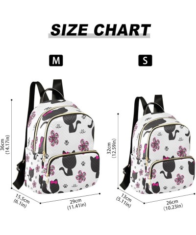 Women Backpack Purse Cats Flower Fashion Shoulder Bags Travel Backpack Small Daypacks S Small $14.56 Backpacks