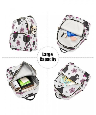 Women Backpack Purse Cats Flower Fashion Shoulder Bags Travel Backpack Small Daypacks S Small $14.56 Backpacks