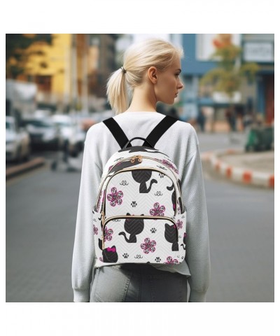 Women Backpack Purse Cats Flower Fashion Shoulder Bags Travel Backpack Small Daypacks S Small $14.56 Backpacks