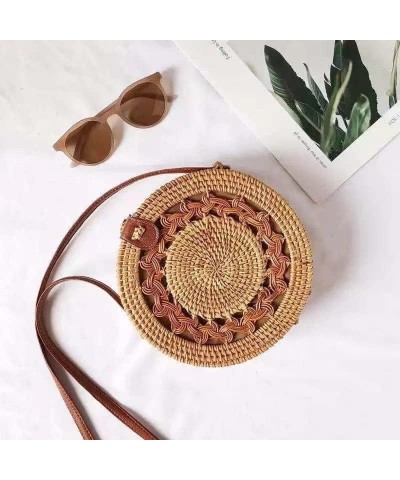 Women Straw Handbag Summer Beach Rattan Tote Bag Crossbody Shoulder Top Handle Handbag Handmade Purse Light Phone Bag (Color ...