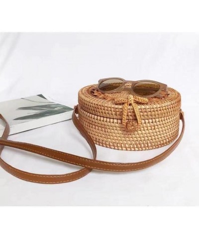 Women Straw Handbag Summer Beach Rattan Tote Bag Crossbody Shoulder Top Handle Handbag Handmade Purse Light Phone Bag (Color ...