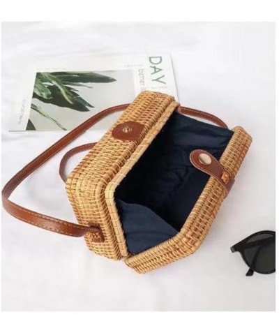 Women Straw Handbag Summer Beach Rattan Tote Bag Crossbody Shoulder Top Handle Handbag Handmade Purse Light Phone Bag (Color ...