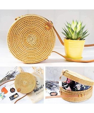 Women Straw Handbag Summer Beach Rattan Tote Bag Crossbody Shoulder Top Handle Handbag Handmade Purse Light Phone Bag (Color ...