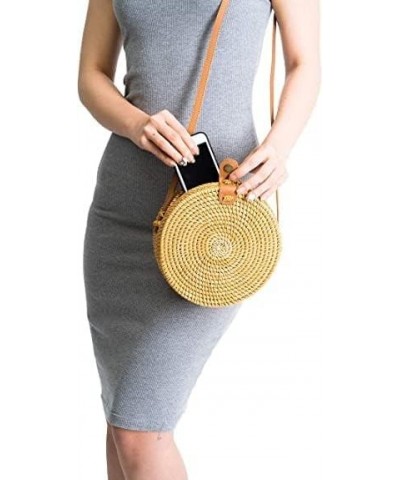 Women Straw Handbag Summer Beach Rattan Tote Bag Crossbody Shoulder Top Handle Handbag Handmade Purse Light Phone Bag (Color ...