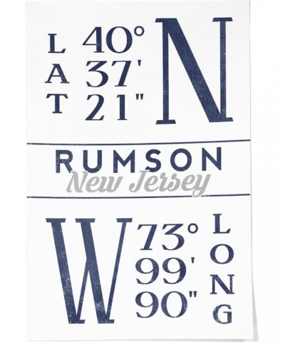 24x36 Inch Giclee Print, Rumson, New Jersey, Latitude and Longitude $27.49 Totes