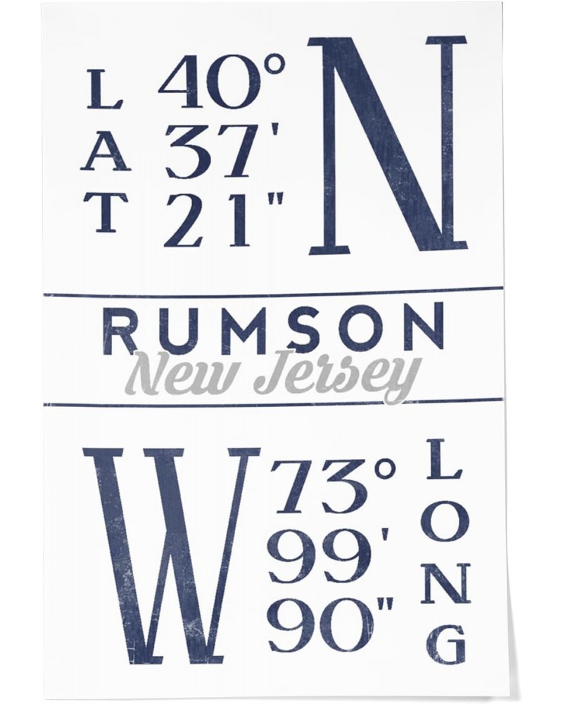 24x36 Inch Giclee Print, Rumson, New Jersey, Latitude and Longitude $27.49 Totes