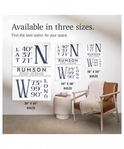 24x36 Inch Giclee Print, Rumson, New Jersey, Latitude and Longitude $27.49 Totes