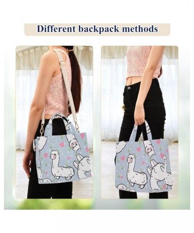 Black White Cute Pandas Women Shoulder Handbag Reusable Grocery Tote Teacher Bride Friend Tote Crossbody Handbag Cute Alpacas...