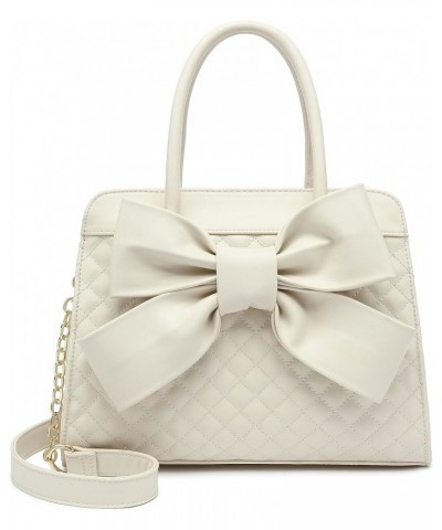 Purses for Women, Bow Quilted Handbags Purse, Vintage Faux Leather Crossbody Bags for Women w/Chain Strap, H1048 White $26.09...