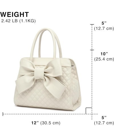 Purses for Women, Bow Quilted Handbags Purse, Vintage Faux Leather Crossbody Bags for Women w/Chain Strap, H1048 White $26.09...