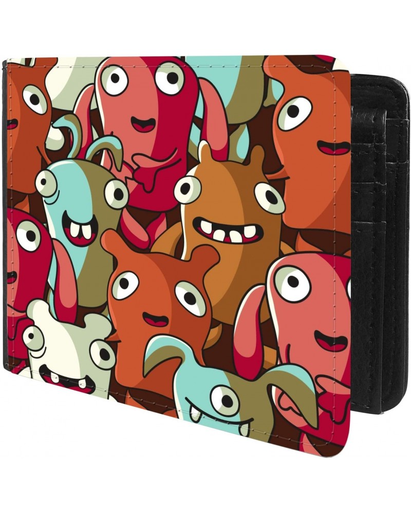 Unique Desige Pattern - Funny monsters and animals, Slim Front Pocket Wallet Billfold RFID Blocking $10.00 Wallets