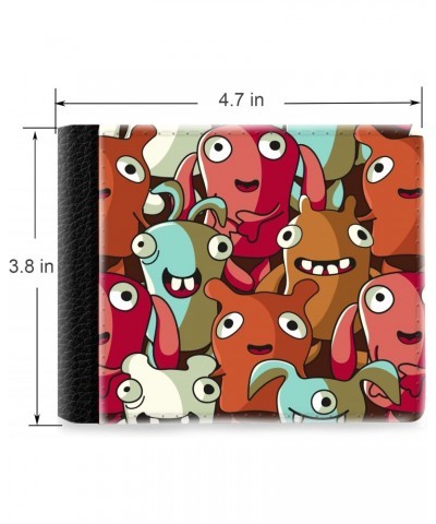 Unique Desige Pattern - Funny monsters and animals, Slim Front Pocket Wallet Billfold RFID Blocking $10.00 Wallets