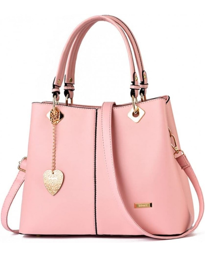 Women's Purse and Handbag Faux Leather Top Handle Satchel Work Tote Shoulder Bag Pink $38.24 Totes