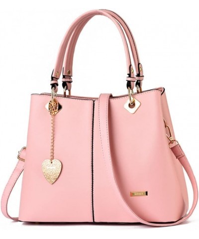 Women's Purse and Handbag Faux Leather Top Handle Satchel Work Tote Shoulder Bag Pink $38.24 Totes