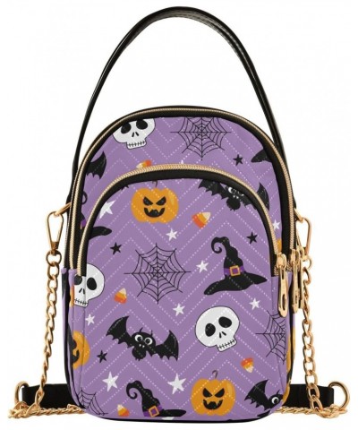 Halloween Skull Pumpkins Crossbody Bags for Women Chain Crossbody Flight Bag Side Bag with Chain Strap for Gifts $12.48 Cross...