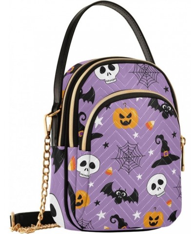 Halloween Skull Pumpkins Crossbody Bags for Women Chain Crossbody Flight Bag Side Bag with Chain Strap for Gifts $12.48 Cross...