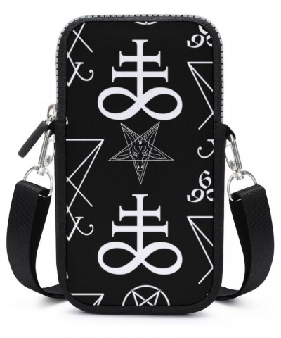 Gothic Occult Evil Icon Anti Theft Cell Phone Crossbody Bag Mini Over Shoulder Handbag Purse for Women Men $18.14 Crossbody Bags