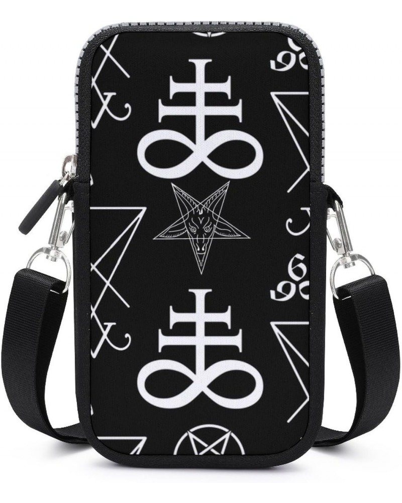 Gothic Occult Evil Icon Anti Theft Cell Phone Crossbody Bag Mini Over Shoulder Handbag Purse for Women Men $18.14 Crossbody Bags