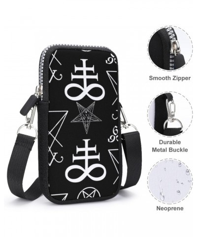 Gothic Occult Evil Icon Anti Theft Cell Phone Crossbody Bag Mini Over Shoulder Handbag Purse for Women Men $18.14 Crossbody Bags